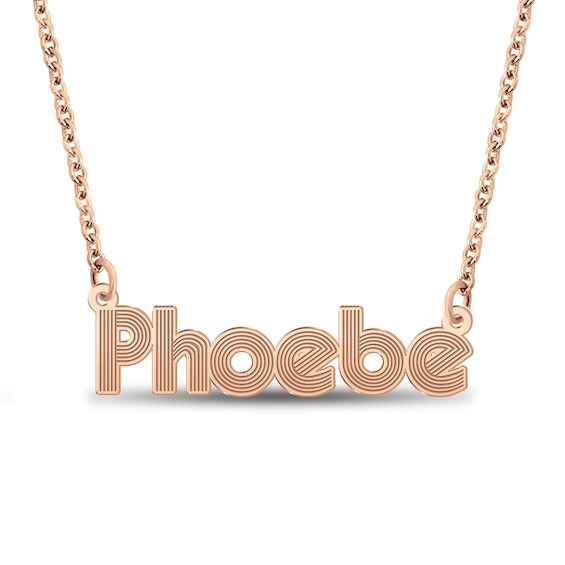 Retro Name Necklace 14K Rose Gold-Plated Sterling Silver 18"