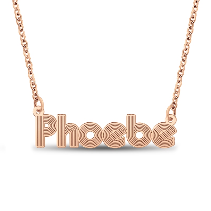 Main Image 1 of Retro Name Necklace 14K Rose Gold-Plated Sterling Silver 18"