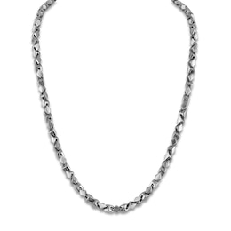 1933 by Esquire Men's Rhombus Curb Chain Necklace Oxidized Sterling Silver 22"