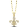 Thumbnail Image 1 of Shy Creation Diamond Pavé Fleur-de-Lis Necklace 1/8 ct tw 14K Yellow Gold 18" JR55028291