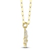 Thumbnail Image 2 of Shy Creation Diamond Pavé Fleur-de-Lis Necklace 1/8 ct tw 14K Yellow Gold 18" JR55028291