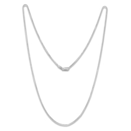 Box Chain Necklace 1mm Solid Sterling Silver 24"