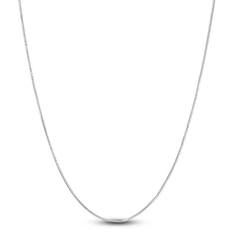 Main Image 4 of Box Chain Necklace 1mm Solid Sterling Silver 24"