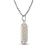 Thumbnail Image 2 of Men's Diamond Tag Necklace 3/4 ct tw Sterling Silver & 14K Yellow Gold 22"