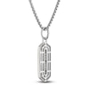 Thumbnail Image 3 of Men's Diamond Tag Necklace 3/4 ct tw Sterling Silver & 14K Yellow Gold 22"