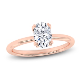 Oval-Cut Diamond Solitaire Engagement Ring 1 ct tw 14K Rose Gold (I2/I)