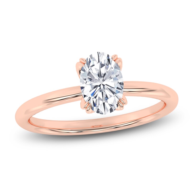 Main Image 1 of Oval-Cut Diamond Solitaire Engagement Ring 1 ct tw 14K Rose Gold (I2/I)