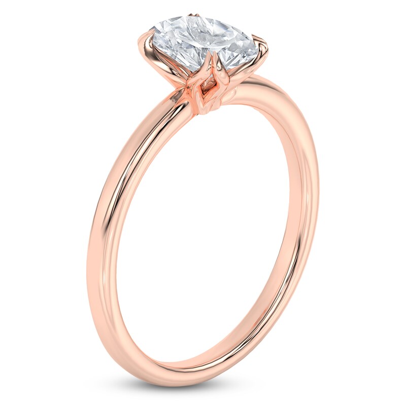 Main Image 2 of Oval-Cut Diamond Solitaire Engagement Ring 1 ct tw 14K Rose Gold (I2/I)