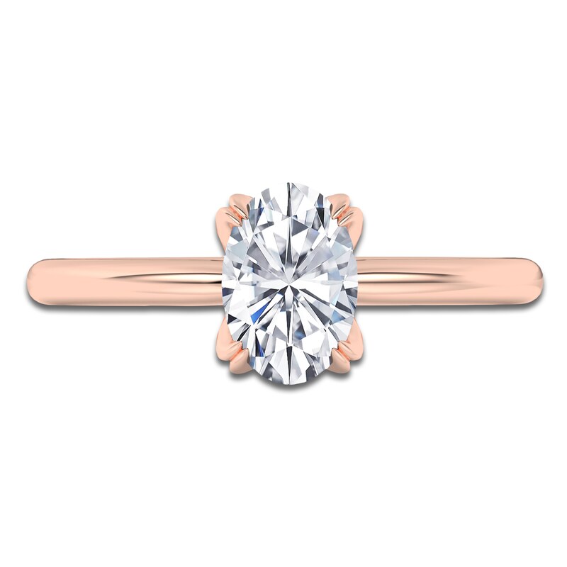 Main Image 3 of Oval-Cut Diamond Solitaire Engagement Ring 1 ct tw 14K Rose Gold (I2/I)