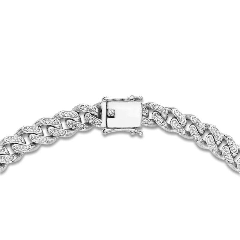 Main Image 2 of Men's Diamond Pavé Curb Chain Necklace 1-1/2 ct tw Sterling Silver 24"