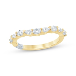 Pnina Tornai Oval-Cut & Pear-Shaped Lab-Grown Diamond Contour Anniversary Ring 1/2 ct tw 14K Yellow Gold