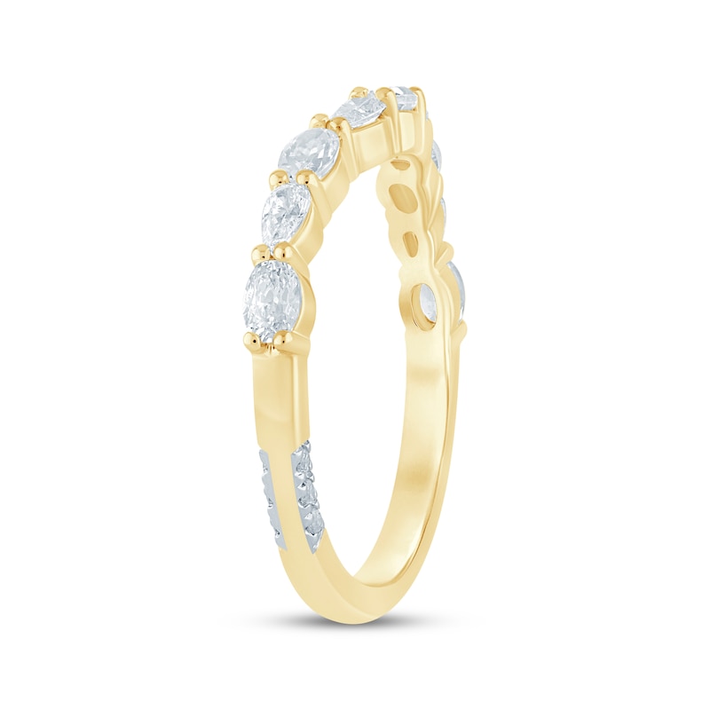 Main Image 2 of Pnina Tornai Oval-Cut & Pear-Shaped Lab-Grown Diamond Contour Anniversary Ring 1/2 ct tw 14K Yellow Gold