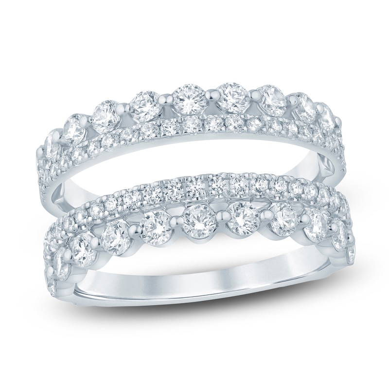 Main Image 1 of Lab-Grown Diamond Double-Row Enhancer Ring 1-1/2 ct tw 14K White Gold