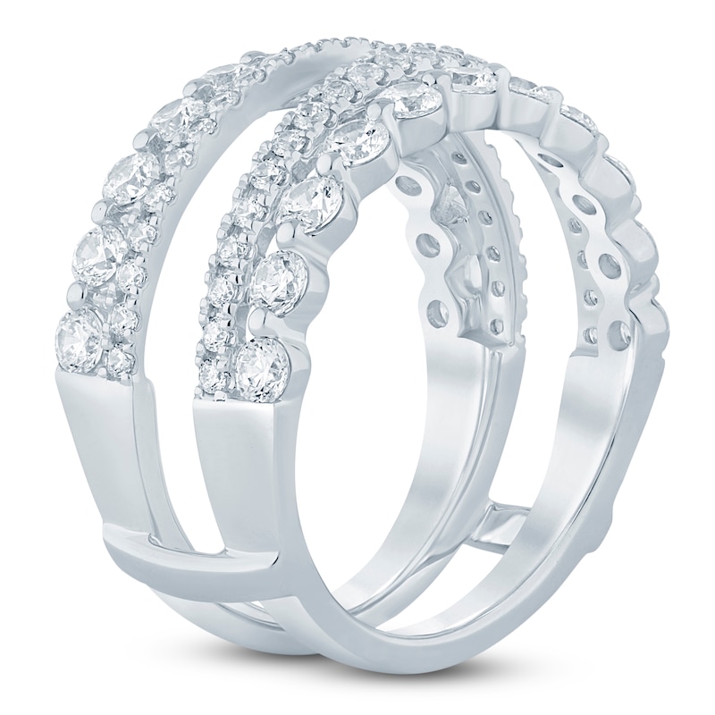 Main Image 2 of Lab-Grown Diamond Double-Row Enhancer Ring 1-1/2 ct tw 14K White Gold