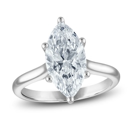 Marquise-Cut Lab-Grown Diamond Solitaire Plus Engagement Ring 3 ct tw Platinum (VS2/F)