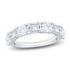 Thumbnail Image 1 of Round & Emerald-Cut Lab-Grown Diamond Anniversary Ring 3 ct tw 14K White Gold