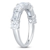 Thumbnail Image 2 of Round & Emerald-Cut Lab-Grown Diamond Anniversary Ring 3 ct tw 14K White Gold