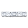 Thumbnail Image 3 of Round & Emerald-Cut Lab-Grown Diamond Anniversary Ring 3 ct tw 14K White Gold