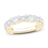 Thumbnail Image 1 of Oval & Emerald-Cut Lab-Grown Diamond Alternating Anniversary Ring 3 ct tw 14K Yellow Gold