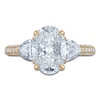 Thumbnail Image 3 of Vera Wang VOW Oval & Trillion-Cut Lab-Grown Diamond Three-Stone Engagement Ring 3-1/2 ct tw 14K Yellow Gold