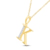 Thumbnail Image 2 of Diamond Initial K Necklace 1/20 ct tw 10K Yellow Gold 18"