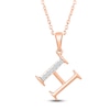 Thumbnail Image 1 of Diamond Initial H Necklace 1/20 ct tw 10K Rose Gold 18"
