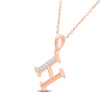 Thumbnail Image 2 of Diamond Initial H Necklace 1/20 ct tw 10K Rose Gold 18"