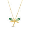 Thumbnail Image 1 of Le Vian Emerald Ombré Dragonfly Necklace 14K Honey Gold 19"