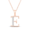 Thumbnail Image 1 of Diamond Initial E Necklace 1/20 ct tw 10K Rose Gold 18"