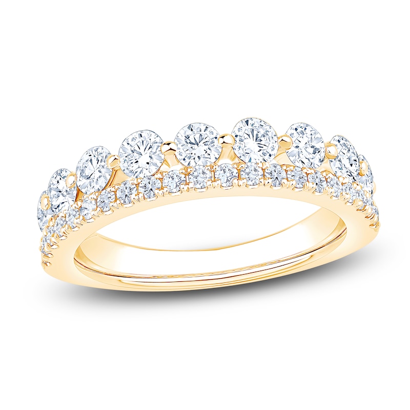 Main Image 1 of Certified Diamond Two-Row Anniversary Ring 1-1/4 ct tw 14K Yellow Gold