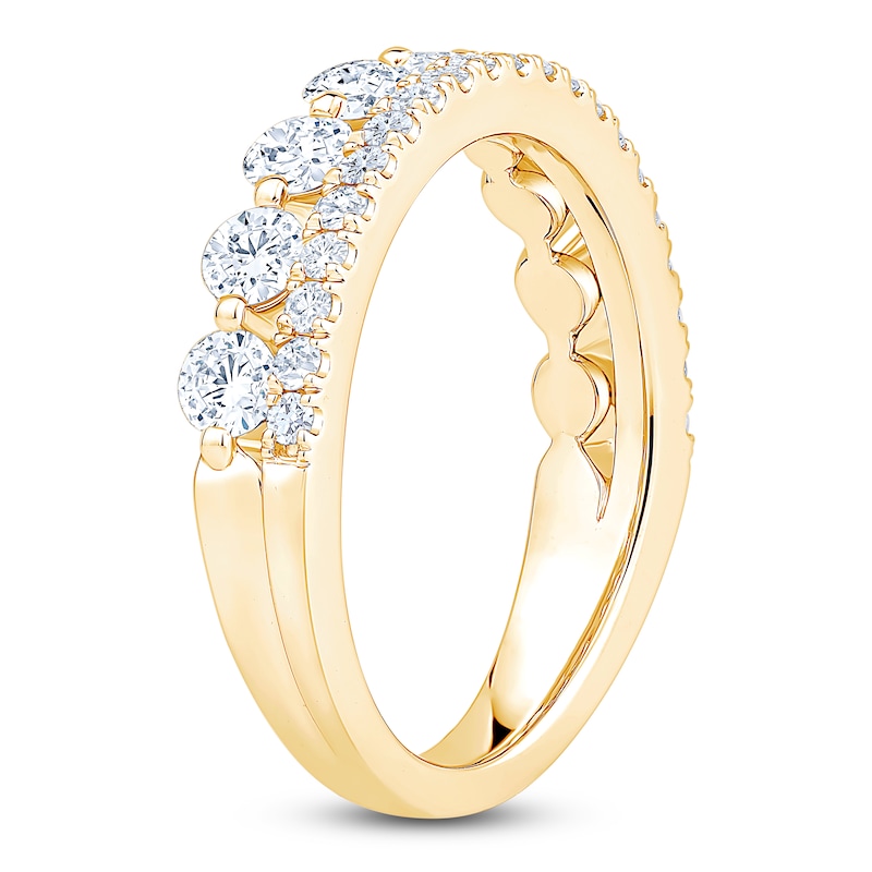Main Image 2 of Certified Diamond Two-Row Anniversary Ring 1-1/4 ct tw 14K Yellow Gold