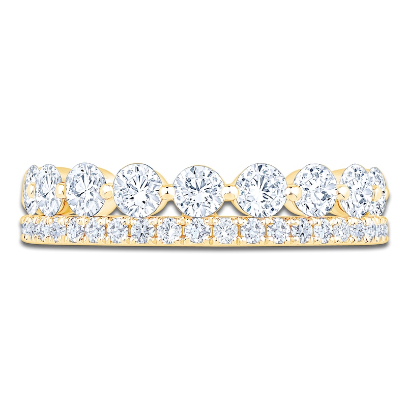 Main Image 3 of Certified Diamond Two-Row Anniversary Ring 1-1/4 ct tw 14K Yellow Gold
