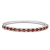 Thumbnail Image 1 of Oval-Cut Natural Garnet Bangle Bracelet Sterling Silver 7.5"