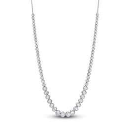 Diamond Graduated Tennis Necklace 3 ct tw 14K White Gold 22"