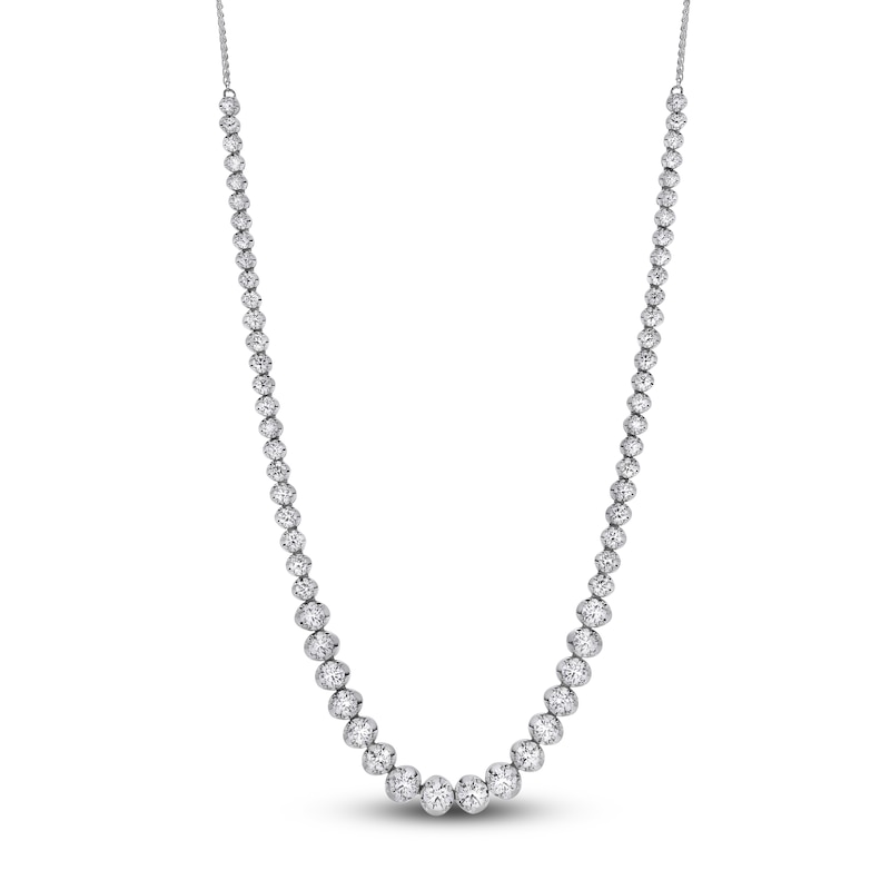 Main Image 1 of Diamond Graduated Tennis Necklace 3 ct tw 14K White Gold 22"