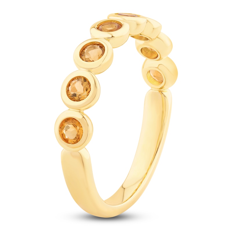 Main Image 2 of Bezel-Set Natural Citrine 2.5mm Stackable Ring 14K Yellow Gold