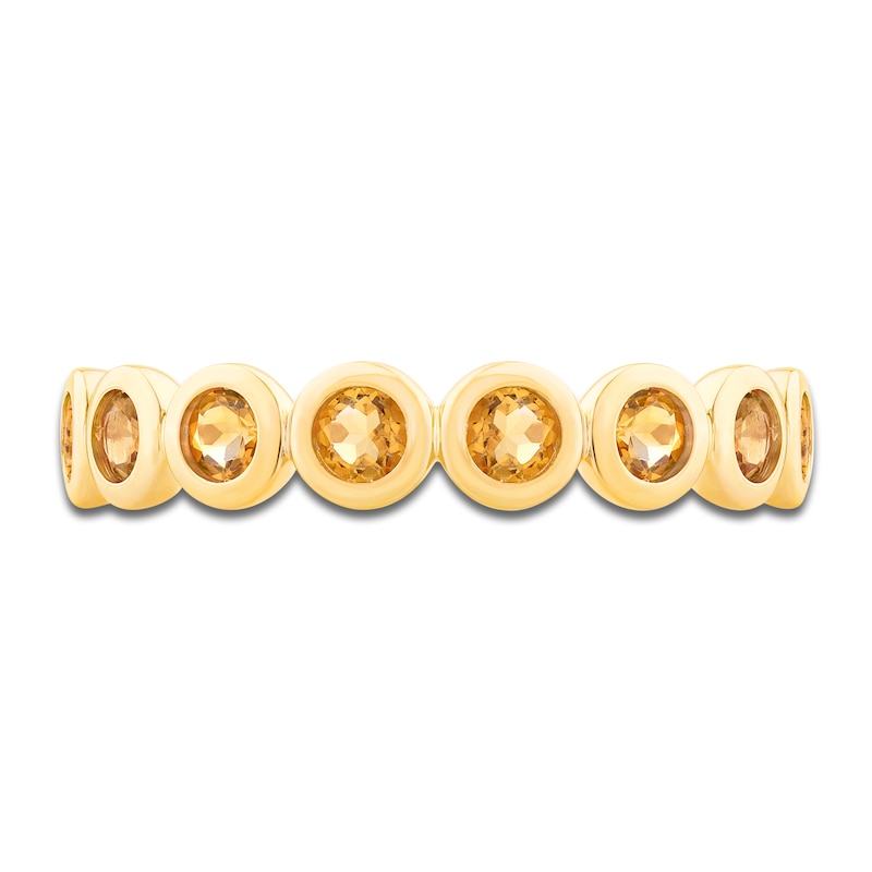 Main Image 3 of Bezel-Set Natural Citrine 2.5mm Stackable Ring 14K Yellow Gold