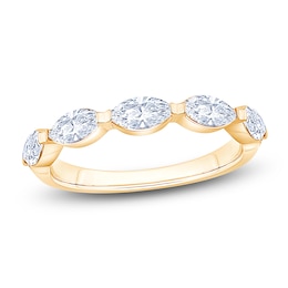 Marquise-Cut Lab-Grown Diamond Five-Stone Anniversary Ring 1 ct tw 14K Yellow Gold
