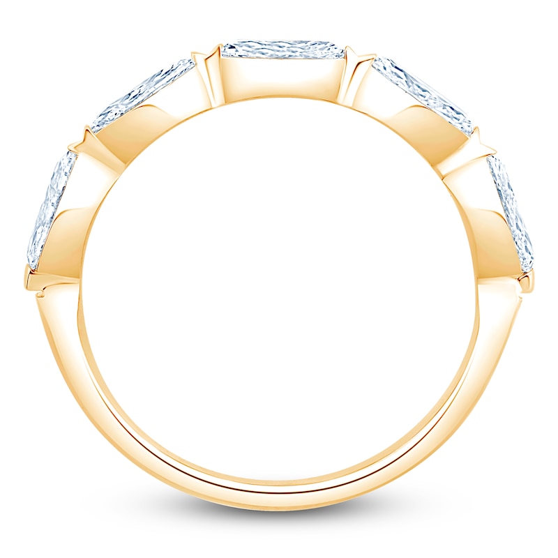 Main Image 2 of Marquise-Cut Lab-Grown Diamond Five-Stone Anniversary Ring 1 ct tw 14K Yellow Gold