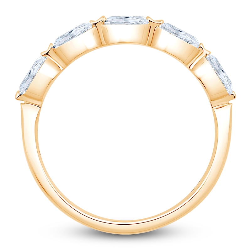 Main Image 2 of Oval-Cut Lab-Grown Diamond Five-Stone Anniversary Ring 1 ct tw 14K Yellow Gold