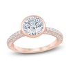 Thumbnail Image 1 of Round-Cut Lab-Grown Diamond Bezel-Set Engagement Ring 2-1/2 ct tw 14K Rose Gold