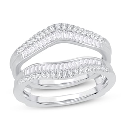 Diamond Enhancer Ring 1/2 ct tw Round/Baguette 14K White Gold