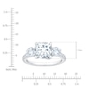 Thumbnail Image 4 of Cushion & Round-Cut Lab-Grown Diamond Three-Stone Engagement Ring 3 ct tw 14K White Gold