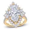 Thumbnail Image 1 of Marquise-Cut Lab-Grown Diamond Starburst Halo Engagement Ring 6-1/3 ct tw 14K Yellow Gold