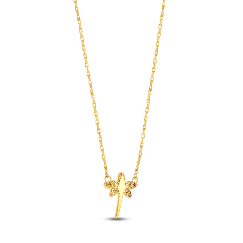 Main Image 2 of Dragonfly Necklace 14K Yellow Gold 18"