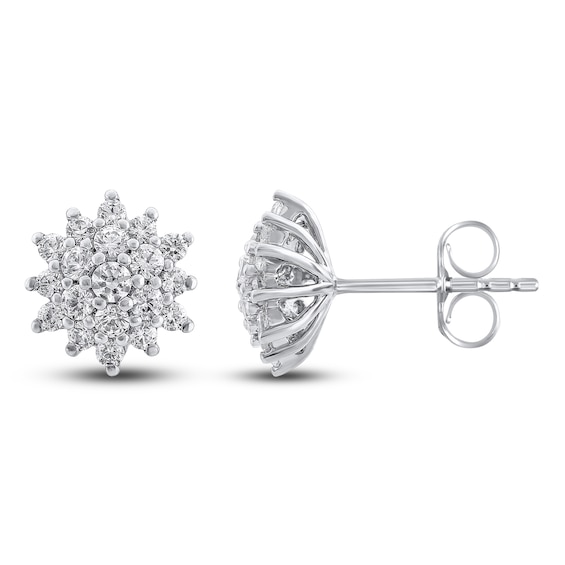 Diamond Earrings 34 ct tw Roundcut 14K White Gold