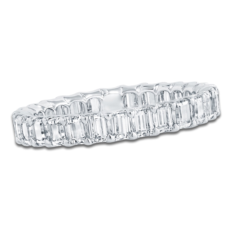 Main Image 1 of Certified Emerald-Cut Diamond Eternity Band 2 to 2-3/8 ct tw 14K White Gold