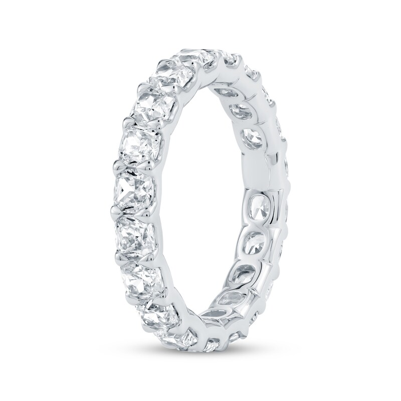 Main Image 2 of Cushion-Cut Lab-Grown Diamond Eternity Band 3-1/4 to 4 ct tw 14K White Gold
