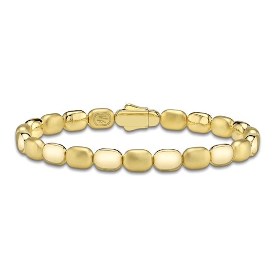 Shy ICON Lumeria Pillow Link Bangle Bracelet 14K Yellow Gold B22001510GOZM