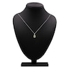 Thumbnail Image 4 of Emerald-Cut Peridot & Diamond Halo Necklace 1/10 ct tw 10K White Gold 18"